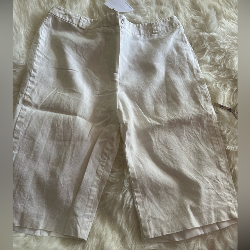 Talbots Irish linen slight stained white shorts 12petite
